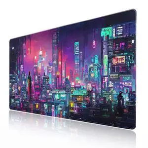 Retro Japanese Anime Gaming Mouse Pad XXL Cool Dark Purple Red Vaporwave City Extended Large Desk Mat Big Mousepad Non-Slip Rubber Base Stitched Edge Long for Computer, 35.4x15.7 in Retro Japanese Anime Gaming Mouse Pad XXL Cool Dark Purple Red Vaporwave City Extended Large Desk Mat Big Mousepad Non-Slip Rubber Base Stitched Edge Long for Computer, 35.4x15.7 in