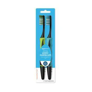 Amazon Basics Soft Electric Toothbrushes for Adults, Pulsating Deep Cleaning, Plaque Removal, Sensitive Gums, Battery Powered, Soft Bristles, 2 Count, Assorted Colors Amazon Basics Soft Electric Toothbrushes for Adults, Pulsating Deep Cleaning, Plaque Removal, Sensitive Gums, Battery Powered, Soft Bristles, 2 Count, Assorted Colors