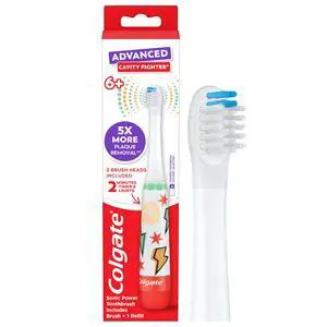 Colgate Advanced Cavity Fighter Kids Battery Toothbrush, Includes AA Battery and Extra Toothbrush Head, Features Built-in Timer and 2 Brushing Modes, for Children Ages 6 and Up Colgate Advanced Cavity Fighter Kids Battery Toothbrush, Includes AA Battery and Extra Toothbrush Head, Features Built-in Timer and 2 Brushing Modes, for Children Ages 6 and Up