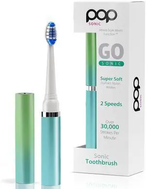 Pop Sonic Electric Toothbrush (Ombre) - Travel Toothbrushes w/AAA Battery | Kids Electric Toothbrushes with 2 Speed & 15,000-30,000 Strokes/Minute, Dupont Nylon Bristles (Ombre Green) Pop Sonic Electric Toothbrush (Ombre) - Travel Toothbrushes w/AAA Battery | Kids Electric Toothbrushes with 2 Speed & 15,000-30,000 Strokes/Minute, Dupont Nylon Bristles (Ombre Green)