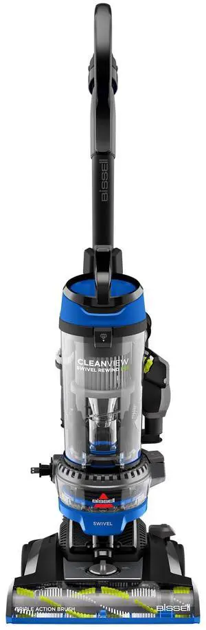Bissell CleanView Swivel Rewind Vacuum with Automatic Cord Rewind, TurboEraser Upholstery Tool, Triple Action Brush Roll, Swivel Steering, Extension Wand, Easy-Empty Dirt Tank, Multi-Cyclonic Suction