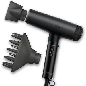 INFINITIPRO by CONAIR DigitalAIRE Hair Dryer | Frizz-Eliminating Hair Dryer with Diffuser | Hair Blow Dryer with Up to 5X More Speed for Higher Air Pressure & Drying Power | Black