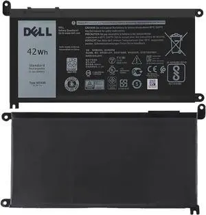 Dell OEM WDX0R 42Wh Replacement Laptop Battery for Inspiron 13 15 5000 7000 Series 5378, 5379, 5570, 5579, 5567, 5565, 5765, 5770, 7573, 7579, 7368, 7378, 3780, 3790, Latitude 3189, 3390, P69G