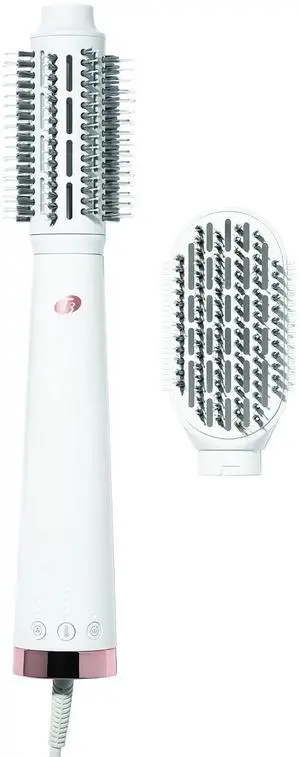 "T3 AireBrush Duo Interchangeable Hot Air Blow Dry Brush with Two Attachments  Includes 15 Heat and Speed Combinations, T3 IonFlow Technology, Volume Booster Switch, Lock-in Cool Shot"