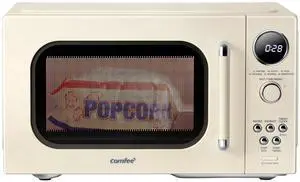 COMFEE Retro Ovens, Small 9 Preset Programs, 0.9 cu.ft Countertop Compact Microwaves with Multi-Stage Cooking, Mute Function, LED Digital, Apricot/900W, CMO-MMP02AA(at), Apricot