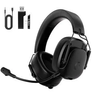 Wireless Gaming Headset for PS5, PC, PS4, Switch, Gaming Headphones with Detachable Noise Cancelling Mic, 45H Battery, 7.1 Surround Sound, Black Wireless Gaming Headset for PS5, PC, PS4, Switch, Gaming Headphones with Detachable Noise Cancelling Mic, 45H Battery, 7.1 Surround Sound, Black