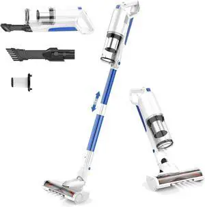 whall 80,000RPM Cordless Vacuum Cleaner,Upgraded Strong Suction Brushless Motor Cordless Stick Vacuum Cleaner,Lightweight Handheld Vacuum for Home Pet Hair Carpet Hard Floor,up to 55mins Runtime,White