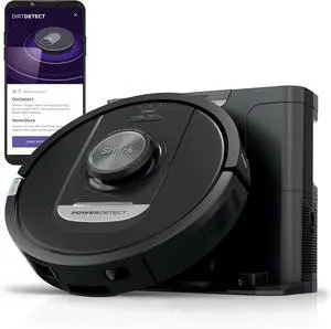 Shark PowerDetect Self-Empty Robot Vacuum with NeverStuck Technology, Auto Deep-Clean Carpets & Hardfloors, 30 Day Capacity HEPA Bagless Base, for Pet Hair, WiFi Black, AV2820S