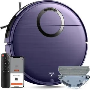 Robot Vacuum and Mop Combo, 2 in 1 Mopping Robot Vacuum Cleaner with 2000Pa Max Suction, Wi-Fi/App/Remote, Schedule, Self-Charging Slim Robotic Vacuum, Ideal for Pet Hair, Low-Pile Carpet, Hard Floor