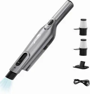 Cordless Handheld Vacuum, Lightweight Portable Hand Vacuum Cleaner with LED Light,Rechargeable Hand Held Vacuum with Charging Dock, Powerful Suction for Office, Home,Car,Silver
