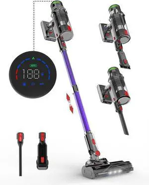 Cordless Vacuum Cleaner, Vacuum Cleaners for Home, 50KPA 500W Stick Handheld Pet Hair Hardwood Floor Vac, High Power Hand Held Rechargeable Battery Portable Household Lightweight Vac, C11 Purple