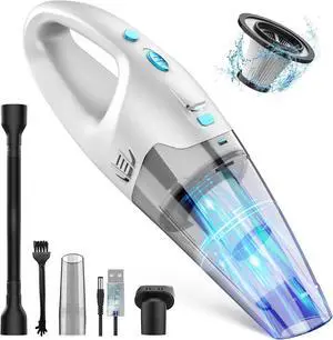 Handheld Vacuum Cordless,Car Hand Cordless Rechargeable,Powerful Suction Hand Held Vacuum with LED Light/Multi Accessories,1.6lbs Car Mini Portable Vacuum Cleaner for Home Office Pet
