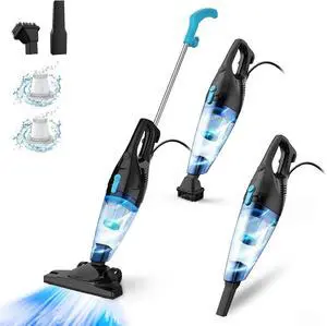 Corded Vacuum Cleaner, 4-in-1 Vacuum Cleaners for Home 15Kpa Power Suction Lightweight Stick Vacuum with Washable HEPA Filter Converts to a Handheld Vacuum for Home, Pet Hair, Carpet, Hard Floors