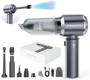 Sharperlife Portable Handheld Vacuum Cordless Cleaner, Rechargeable with 15000Pa Strong Suction for Car, Home and Camping, 30mins Runtime, Lightweight, Eco-Friendly Packaging Sharperlife Portable Handheld Vacuum Cordless Cleaner, Rechargeable with 15000Pa Strong Suction for Car, Home and Camping, 30mins Runtime, Lightweight, Eco-Friendly Packaging