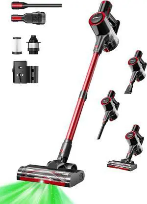 uwant 8-in-1 Cordless Vacuum Cleaner with 50min Runtime 35Kpa Powerful Suction Vacuum Cleaners for Home Anti-Tangle Stick Vacuum for Pet Hair Carpet Hard Floors