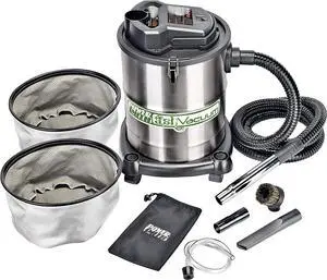 PowerSmith PAVC102 10 Amp 4 Gallon All-In-One Ash and Shop Vacuum/Blower with 10' Hose, Brush Nozzle, Pellet Stove , 16' Power Cord, 1 1/4" Adapter, and 2 Filters, Silver