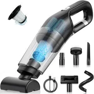Handheld Vacuum Cordless, 26,000 Pa High Power Suction, Portable Rechargeable Car Vacuum Cleaner for Home, Pet Hair, Keyboard & Furniture, Black