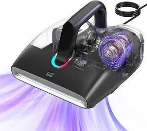 Mattress Vacuum Cleaner 6-in-1 Bed Vacuum with 15Kpa Suction 450W & 120000 RPM/Min Dual Brushroll Rotation Handheld Vacuum Widened Suction Port, Corded