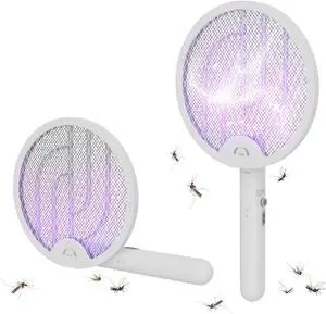 Fly Swatter Electric Racket Bug Zapper Racket 3 in 1 Rechargeable Foldable Electric Fly Swatter Foldable Mosquito swatter for Indoor and Outdoor