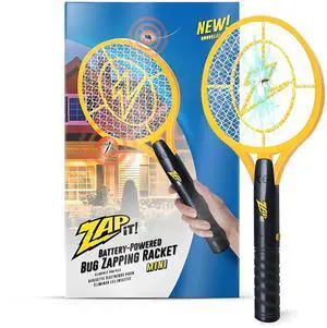 ZAP IT! Electric Fly Swatter Racket - 3,500 Volt Bug Zapper Racket - Battery-Powered Fly Zapper and Mosquito Racquet Zappers with AA Batteries Included - Lightweight and Compact for Indoors or Outdoor