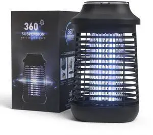 Bug Zapper Outdoor/Indoor,Mosquito Zapper 4200V High Powered Waterproof Electronic Mosquito Killer,15W UVA Mosquito Lamp Bulb,Fly Traps Patio Insects Killer,Trap Killer for Home,Kitchen, Backyard