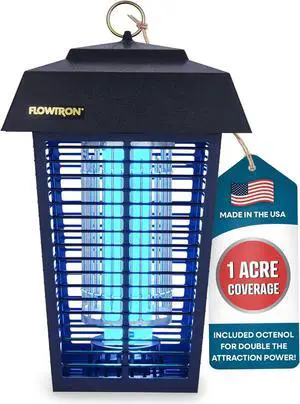 Flowtron Bug Zapper, 1 Acre of Outdoor Coverage with Powerful 40W Bulb & 5600V Instant Killing Grid, Electric Insect, Fly & Mosquito Zapper, Made in The USA Flowtron Bug Zapper, 1 Acre of Outdoor Coverage with Powerful 40W Bulb & 5600V Instant Killing Grid, Electric Insect, Fly & Mosquito Zapper, Made in The USA