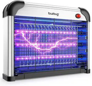 Buzbug LED Bug Zapper Indoor, 10 Years Lifespan 3 Lamps Enhance Insect Attraction, 3800V High-Voltage, Electric Mosquito Zapper, Fruit Fly Mosquito Moth Gnat Trap, Killer, Zapper -MA009