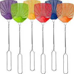 Bug & Fly Swatter  Braided Metal Handle 6 Pack Fly Swatters  Indoor/Outdoor  flyswatter (21 inch - Set of 6)