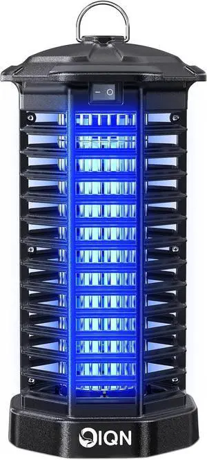 Bug Zapper Outdoor, Plug in Electric Mosquito Fly Zapper w/ 15W Light & 4200V Grid & on/Off Switch, Mosquito Traps & Killer for Indoor, Kitchen, Patio, Backyard and More (Black)