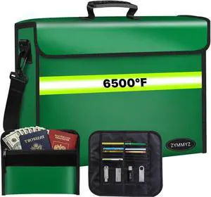 6500°F Large Fireproof Document Organizer with Lock,10 Layers Heat InsulatedWaterproof Zipper,Removable Folder Layers/Wallet,Portable Home Travel Safe Storage for Important Documents,Files and More