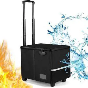 Teacher Rolling Cart - Fireproof File Cabinets for Document Safety, Portable Rolling Crate with Wheels for Teachers, for Teaching, Office