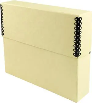 Lineco Archival Document Storage Box with Metal Edge, Acid-Free Tan Boxboard, Organize and Store Files, Prints, Photos, Letter-Sized Document Case 12.5" x 10.5" x 2.5" Wide