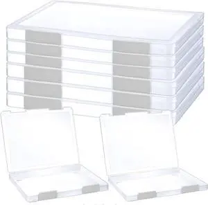 6 Pcs Clear A4 File Portable Project Case, Plastic Storage Box for 8.5" x 11" Letter Paper, Scrapbook Paper Storage Boxes Documents Magazines Holder