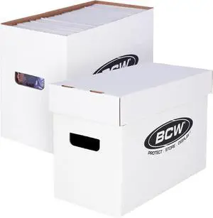 BCW Short Comic Storage Box - 2 Pack | Holds 150-175 Current/Silver Age Comics | Stackable, Durable 200 lb. Strength