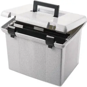 Pendaflex 41747 Portable File Boxes, Letter, Plastic, 13 7/8 x 14 x 11 1/8, Granite