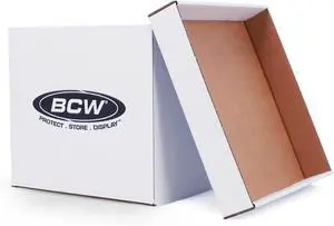 BCW Vinyl Record Storage Boxes  5 Pack | Holds 65 LPs Each | Stackable Vinyl Record Storage Box with Reinforced Bottom & Handles | Archival Record Organizer for 12-Inch Albums, DJs & Collectors