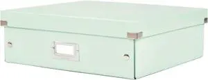 Xyron Click N Store Craft Storage Boxes, Large, 13-1/2" x 13-1/2" x 4-1/2", Mint (627115)