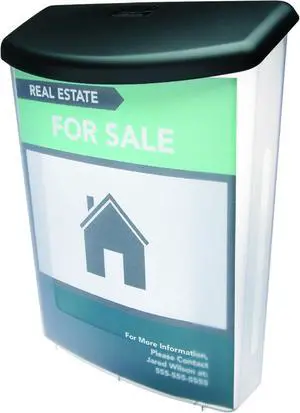 Deflecto 790901 Outdoor literature display box, clear with black lid, 10w x 4-1/2d x 13-1/8h