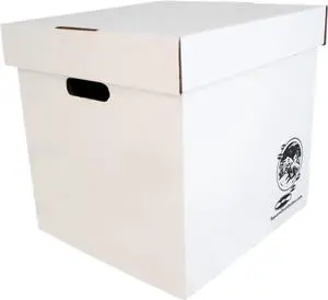 Durable 12 inch Vinyl Record Storage Box - Heavy-Duty Cardboard Construction with Removable Lid - Holds Up to 90 Records Each - Built Tough for Long-Term, Secure Archival Storage - #12BC13