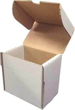 BCW 5-Inch Semi Rigid #1 Card Holder Storage Box - Holds 130 Semi-Rigid Card Holders - White Corrugated Cardboard - Ideal for Trading, Sports & Collectible Cards