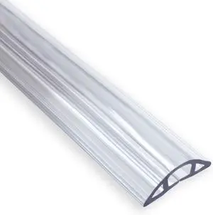 Electriduct Extra Small Low Profile Floor Cord Cover 5 Foot Plastic Cable Protector PVC Wire Concealer with Self Adhesive Double Sided Tape - Clear/Transparent