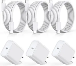 Fast Charger for iPhone 17 16 15, 3Pack USB C iPad Charge PD Fast Charger Block 6FT Long USBC to Type C i Phone Charging Cable Cord for iPhone 17 Air/Pro/Pro Max/16 Pro/Plus/15/15 Pro/Pro Max,iPad Pro