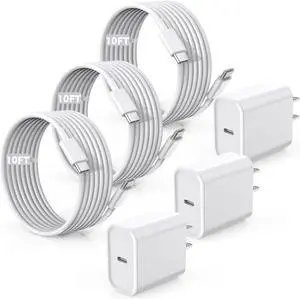 Fast Charger for iPhone 17/16/15 Charger,10FT Extra Long Fast Charging 3Pack Block USB-C to USB C Fast Charging Cable Cord for iPhone Air/17 Pro Max/iPhone 16 Pro/16 Plus/15 Pro Max,iPad Pro/Air/Mini