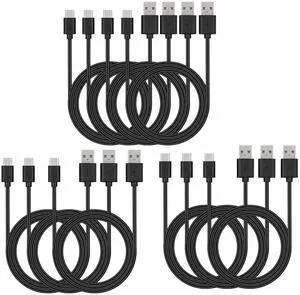 Smays USB C Cable Bulk 10-Pack 3ft, Type C Phone Charger Lot Black Smays USB C Cable Bulk 10-Pack 3ft, Type C Phone Charger Lot Black