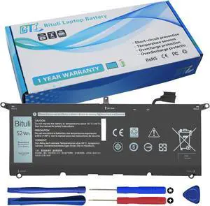 DXGH8 Battery Replacement for Dell XPS 13 9370 9380 7390 Inspiron 13 7000 7390 7391 2-in-1 5390 5391 7490 Latitude 3301 XPS13-9370 Vostro 5390 5391 Series G8VCF HK6N5 0H754V P82G 7.6V 52Wh