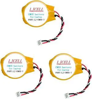 3PCS CMOS Battery for Dell Latitude E4310 E5400 E5410 E5510 E6400 E6410 E6500 E6510 Backup Bios Rtc Battery with 3 Wire Cable and Connector