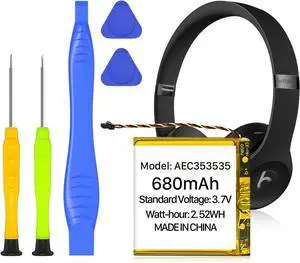 AEC353535 Battery, 680mAh [2025 Upgraded] High Capacity Li-Polymer Battery Replacement for Beats Solo 2, Solo 3 Wireless Headphones AEC353535 with Professional Tool Kits