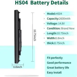 807956-001 HS03 HS04 Battery for HP Pavilion 15-BA 15-AY 15-AC 15-AF 17-X Series 15-ba079dx 15-ba009dx 15-ay009dx 15-ay011nr 15-ay014dx 15-ay041wm 15-ac121dx 15-af131dx 17-x037cl 17-x115dx 17-x051nr