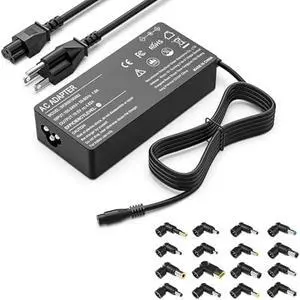 90W Universal Laptop Charger Replacement for HP Dell Acer Asus Lenovo IBM Toshiba Samsung Sony Google MacBook Pro Fujitsu Gateway Notebook Ultrabook Chromebook Power Supply Cord with 16 Tips