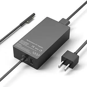 65W Surface Pro Charger Compatible with Microsoft Surface Laptop 2 3, Surface Pro X 9 8 7 6 5 4 3, Surface Go 2 Go 3, Surface Book 1 2 Microsoft Surface Charger Power Supply Adapter
